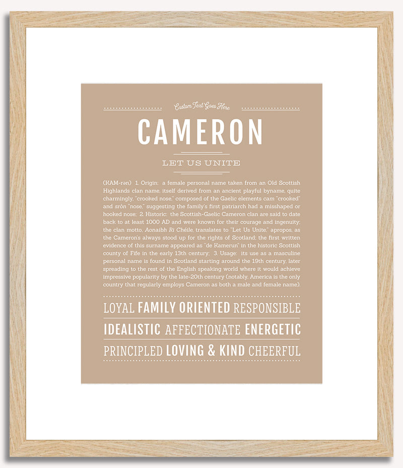 Cameron (female) | Name Art Print