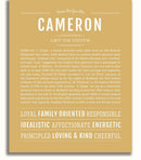 Cameron Personalized Name Meaning Art Prints – Name Stories