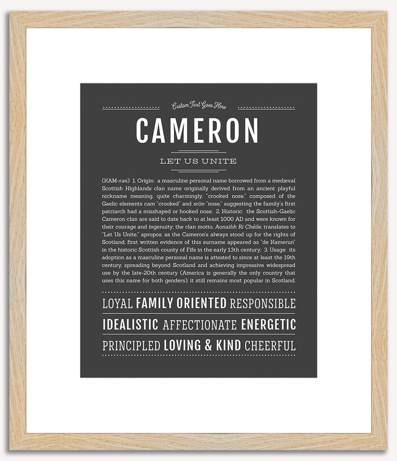 Cameron (female) | Name Art Print