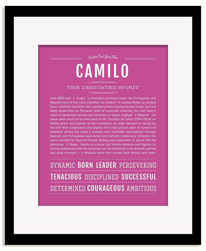 Frame Options | Dark Pink | Black Frame, Matted
