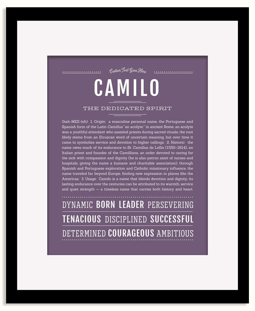 Frame Options | Deep Purple | Black Frame, Matted