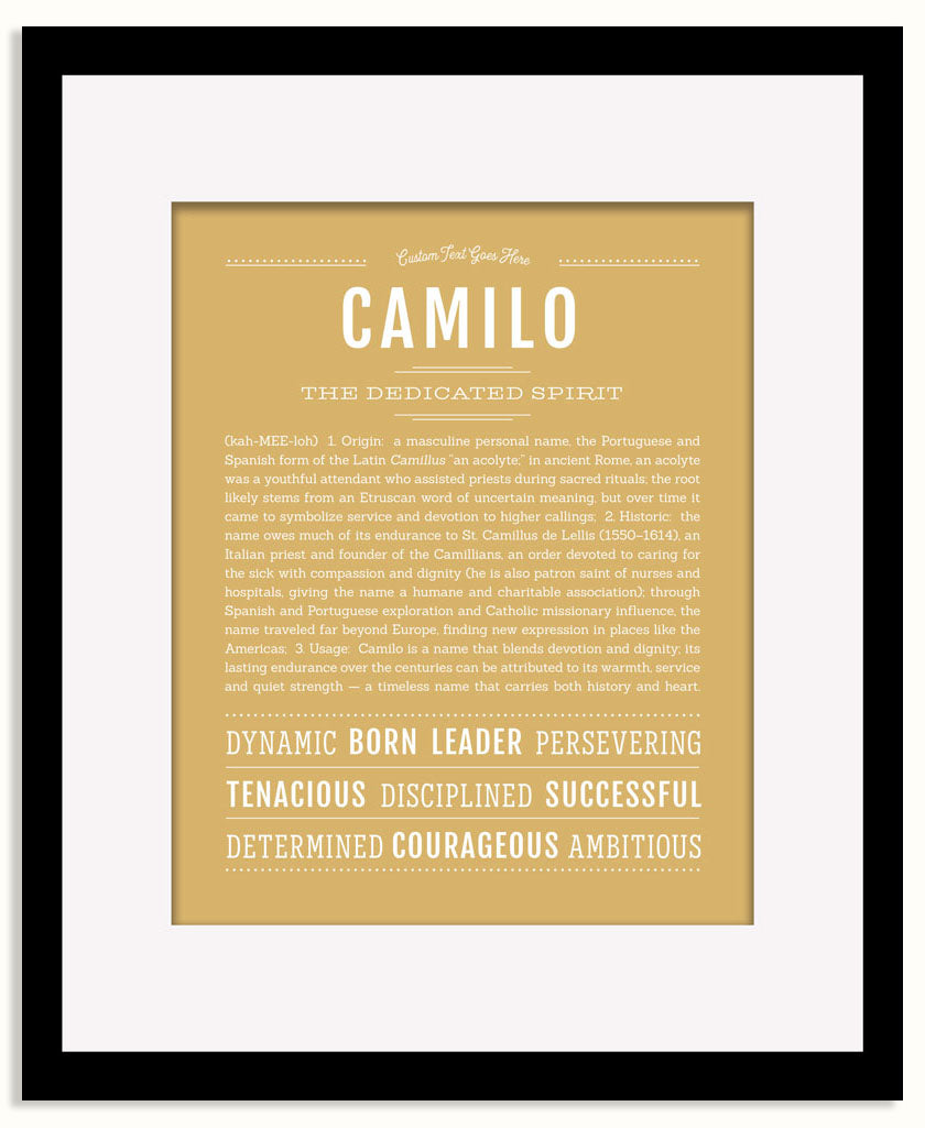Frame Options | Matte Gold | Black Frame, Matted