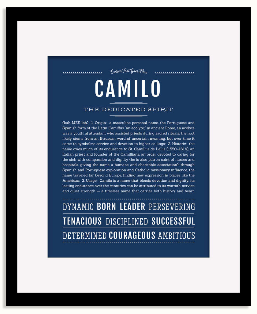 Frame Options | Midnight Blue | Black Frame, Matted