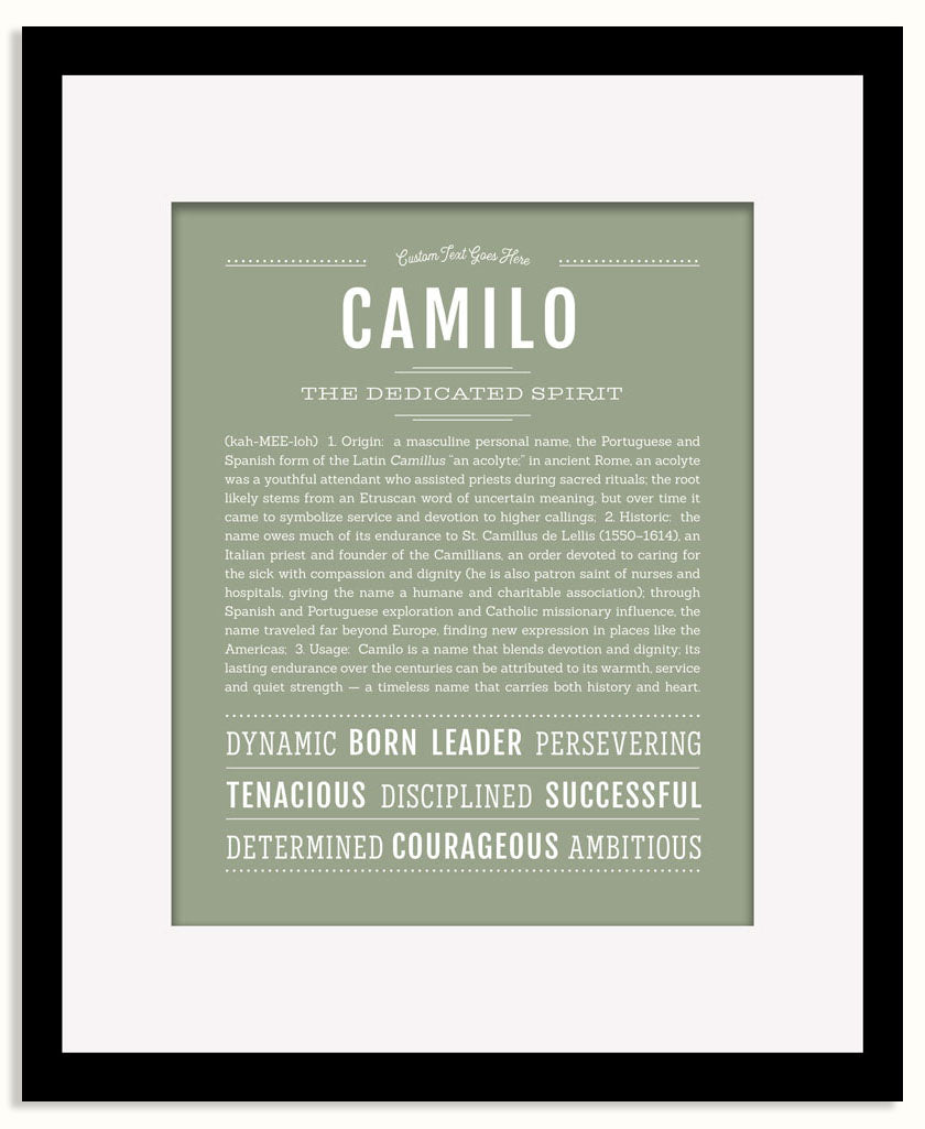 Frame Options | Sage | Black Frame, Matted