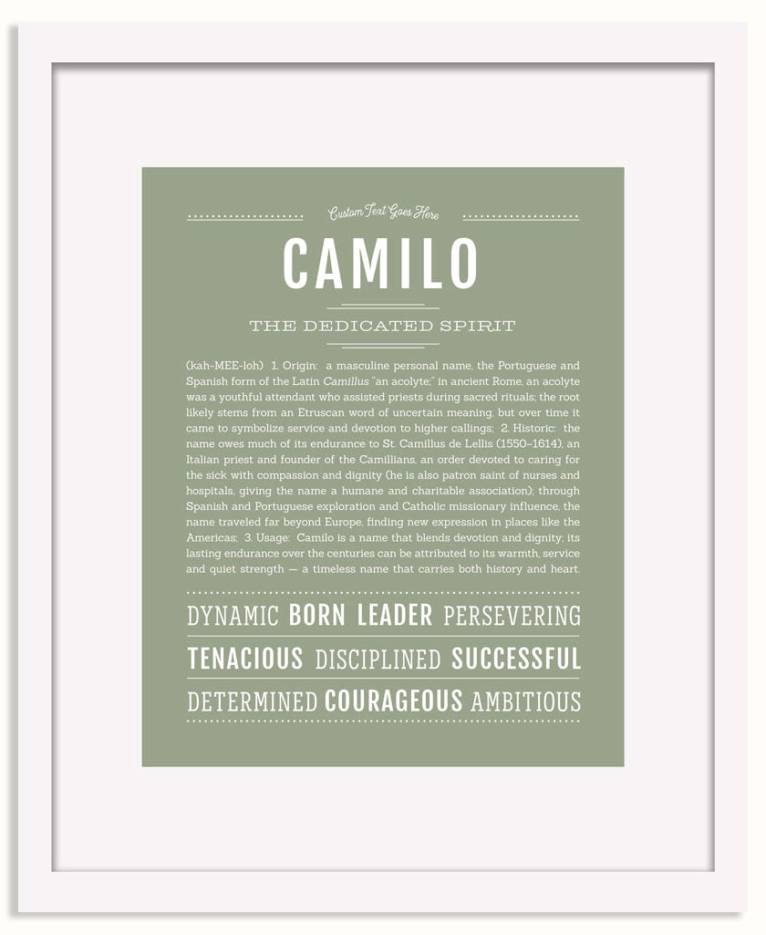 Frame Options | Sage | White Frame, Matted
