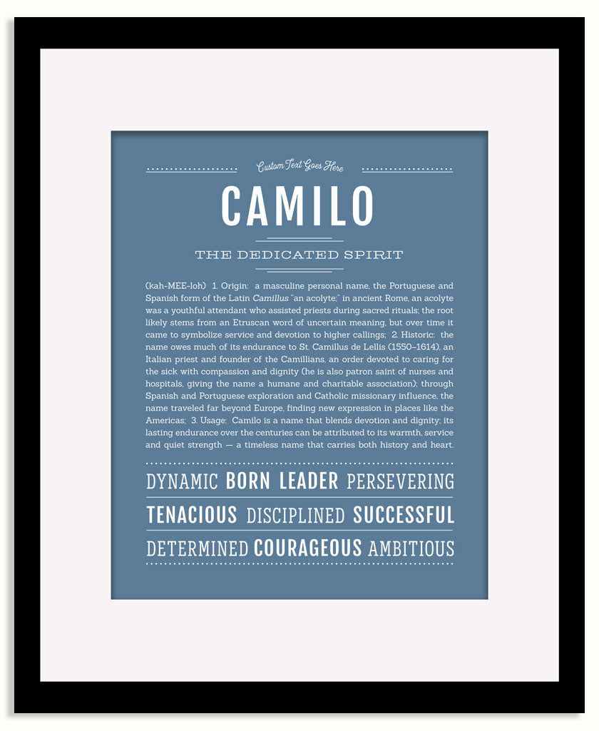Frame Options | Steele Blue | Black Frame, Matted