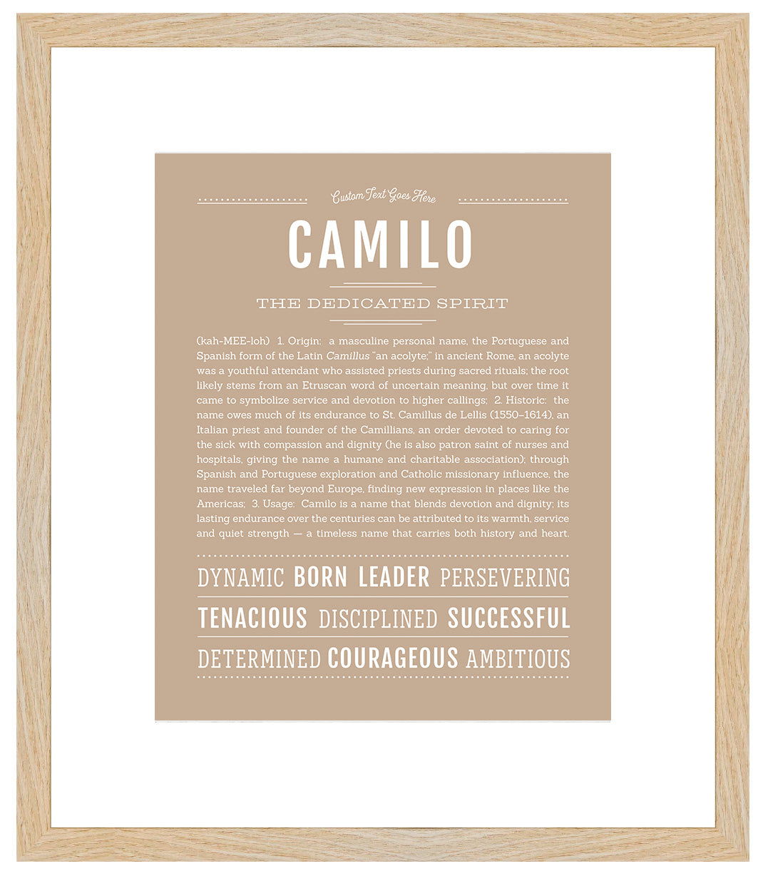 Frame Options | Tan | Maple Frame, Matted