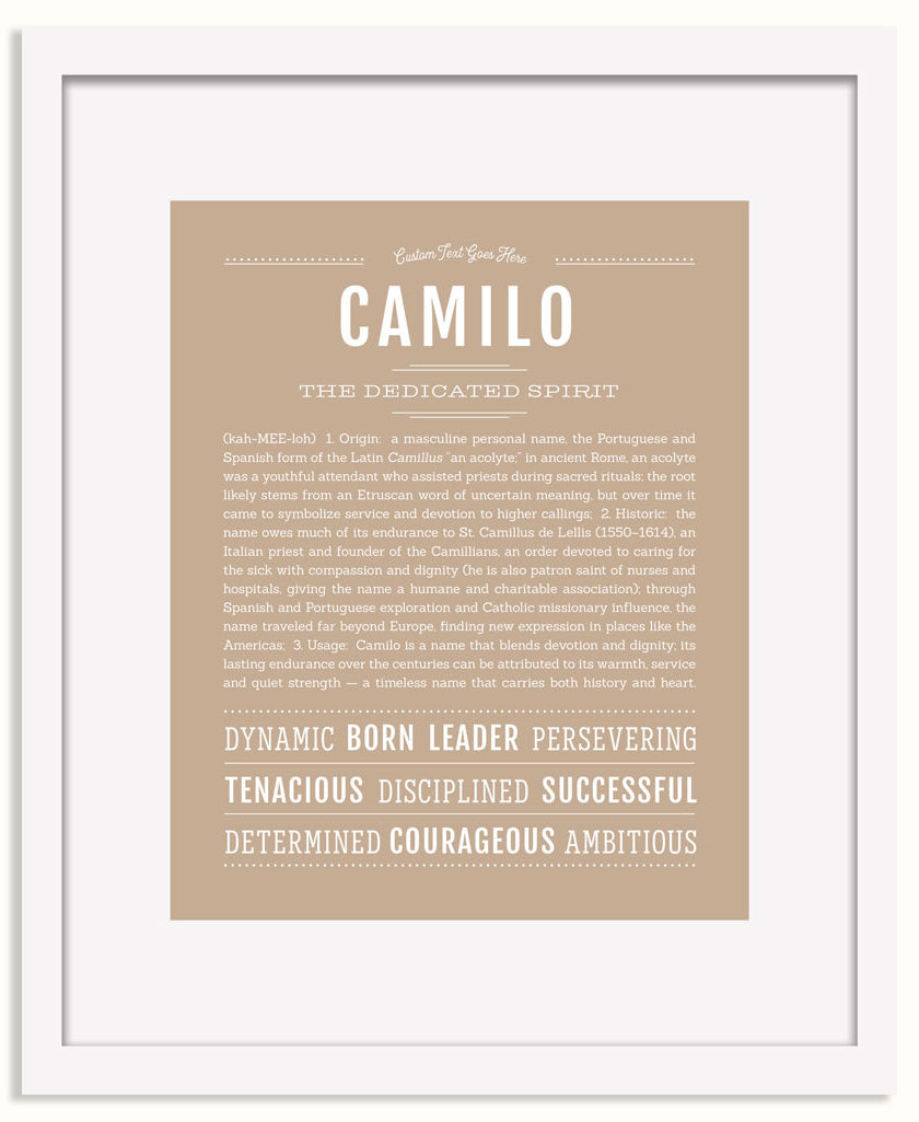 Frame Options | Tan | White Frame, Matted