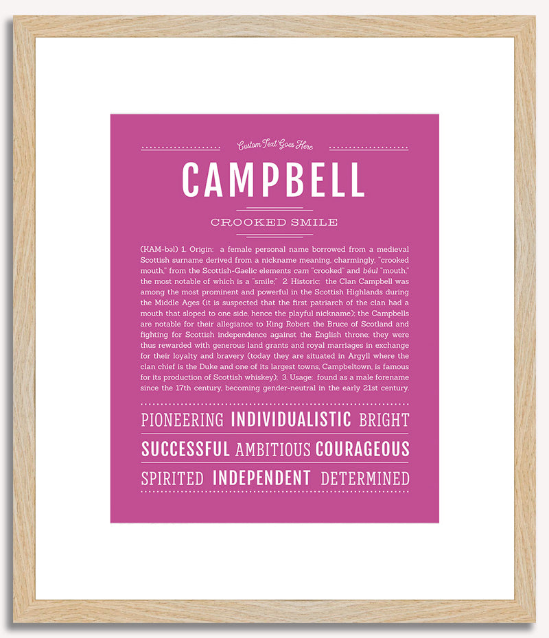 Campbell (female) | Name Art Print