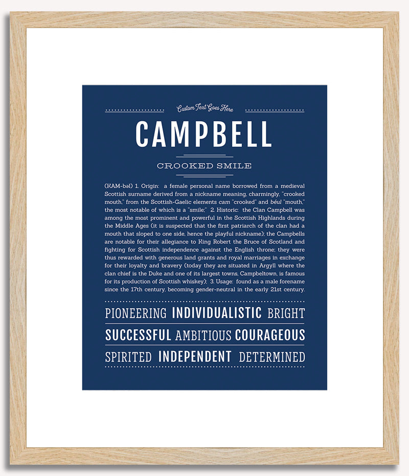 Campbell (female) | Name Art Print