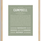 Campbell (female) | Name Art Print