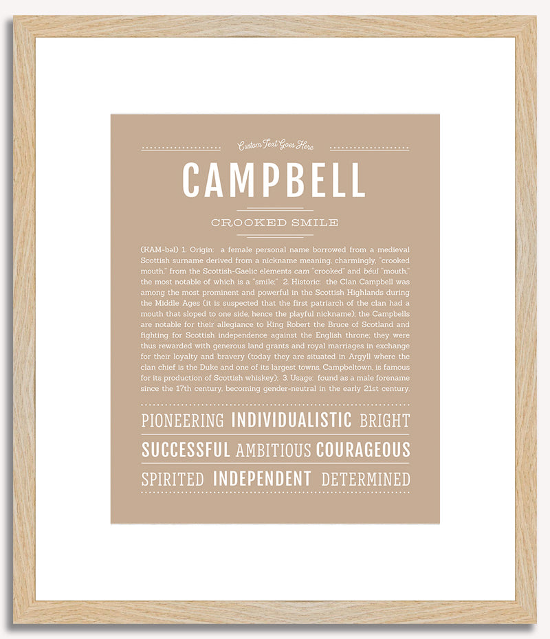 Campbell (female) | Name Art Print