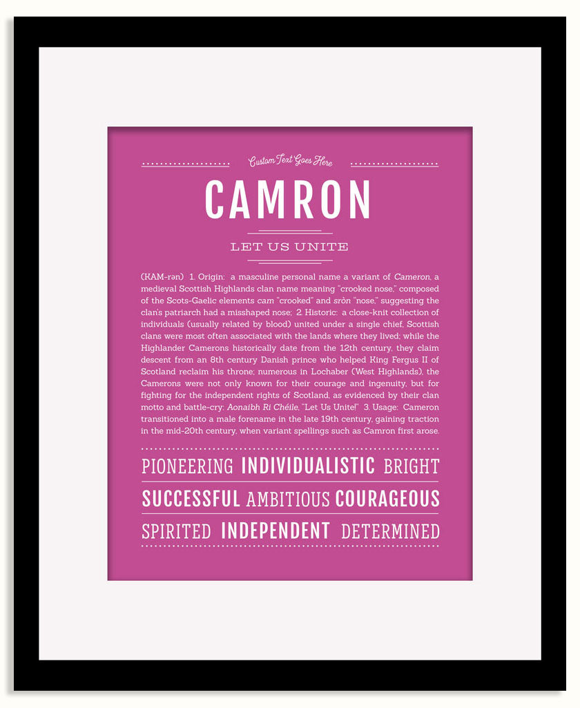 Frame Options | Dark Pink | Black Frame, Matted
