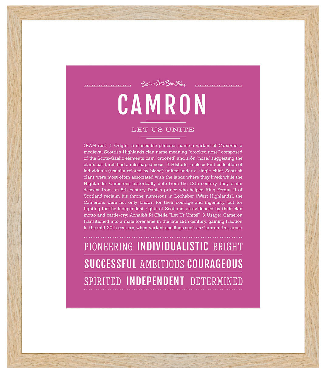 Frame Options | Dark Pink | Maple Frame, Matted