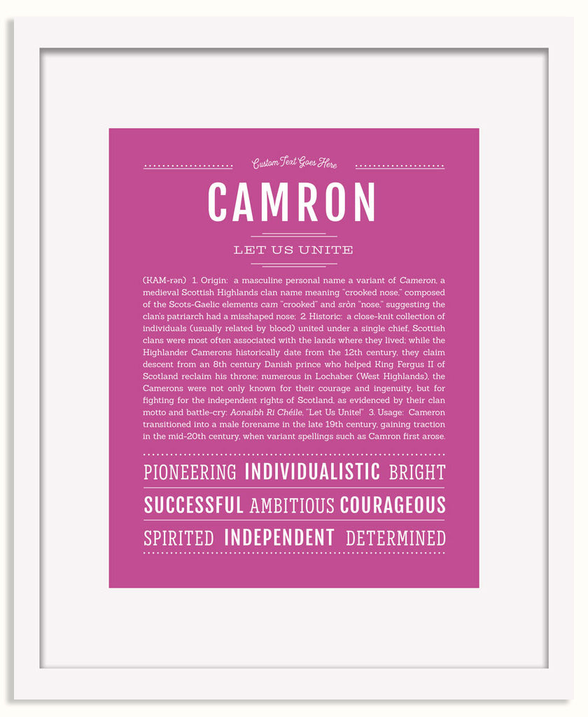 Frame Options | Dark Pink | White Frame, Matted