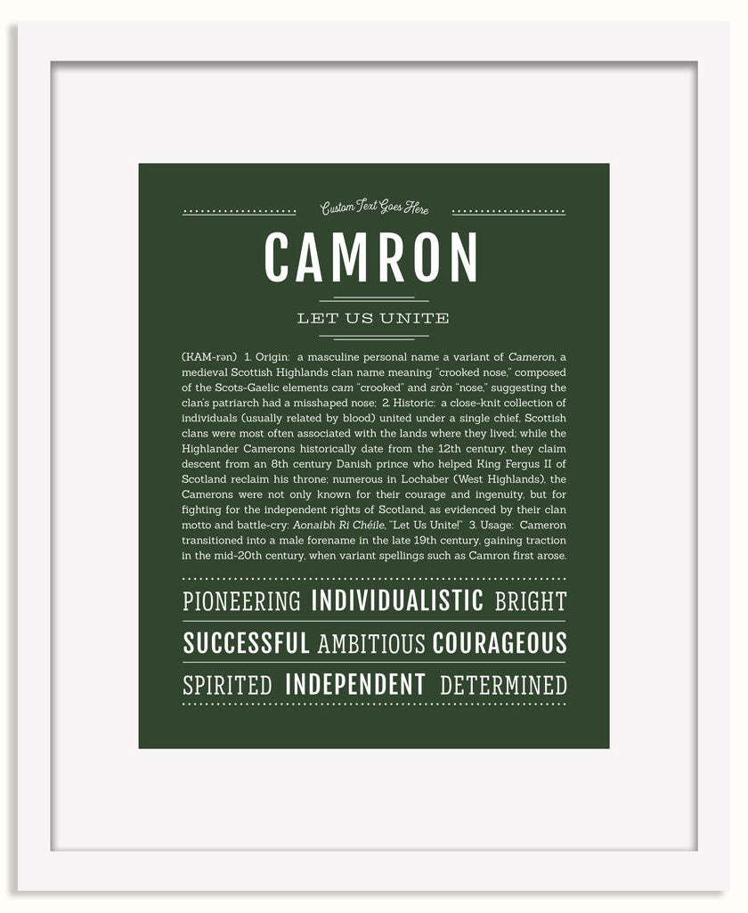 Frame Options | Deep Forest | White Frame, Matted
