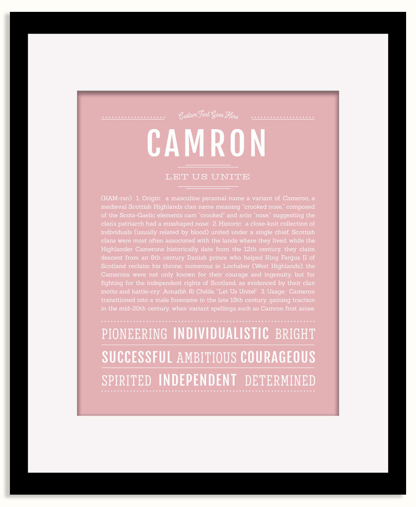 Frame Options | Dusty Rose | Black Frame, Matted