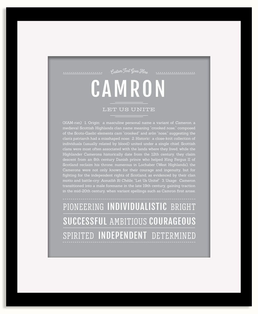 Frame Options | Light Gray | Black Frame, Matted