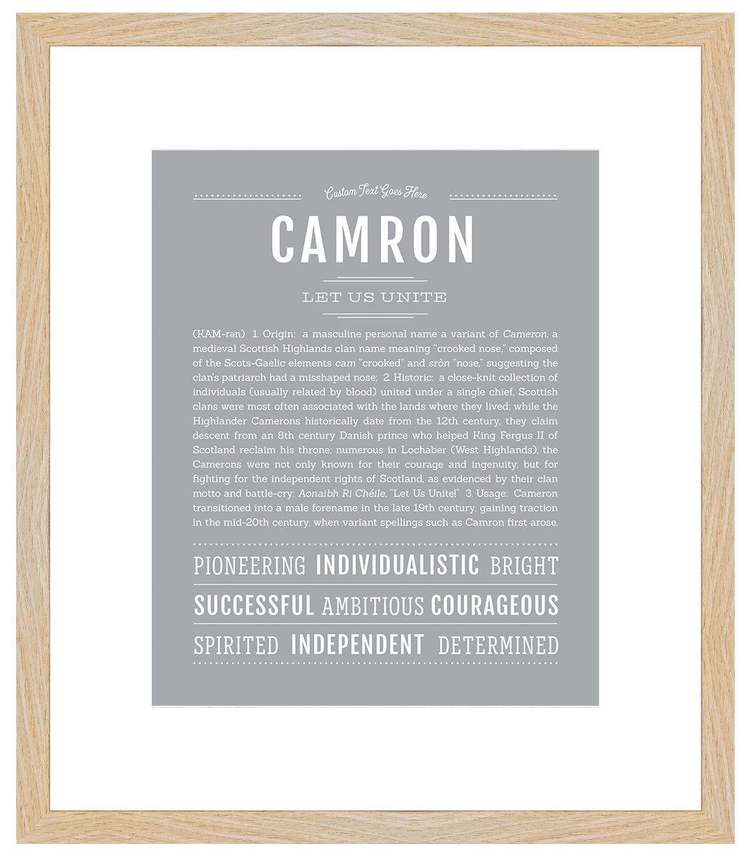 Frame Options | Light Gray | Maple Frame, Matted