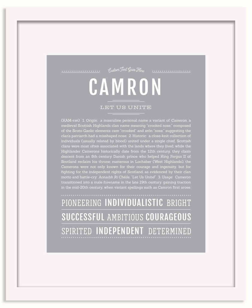 Frame Options | Light Gray | White Frame, Matted