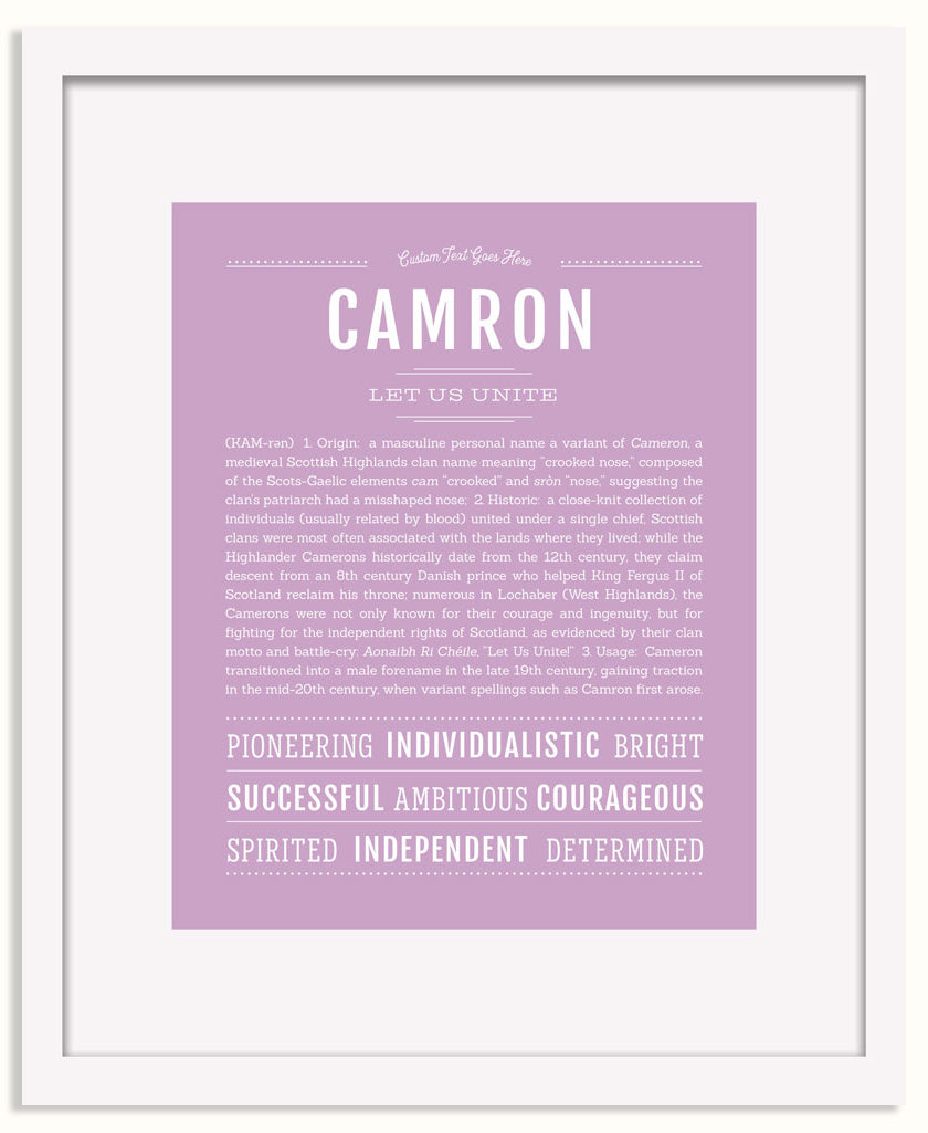 Frame Options | Lilac | White Frame, Matted