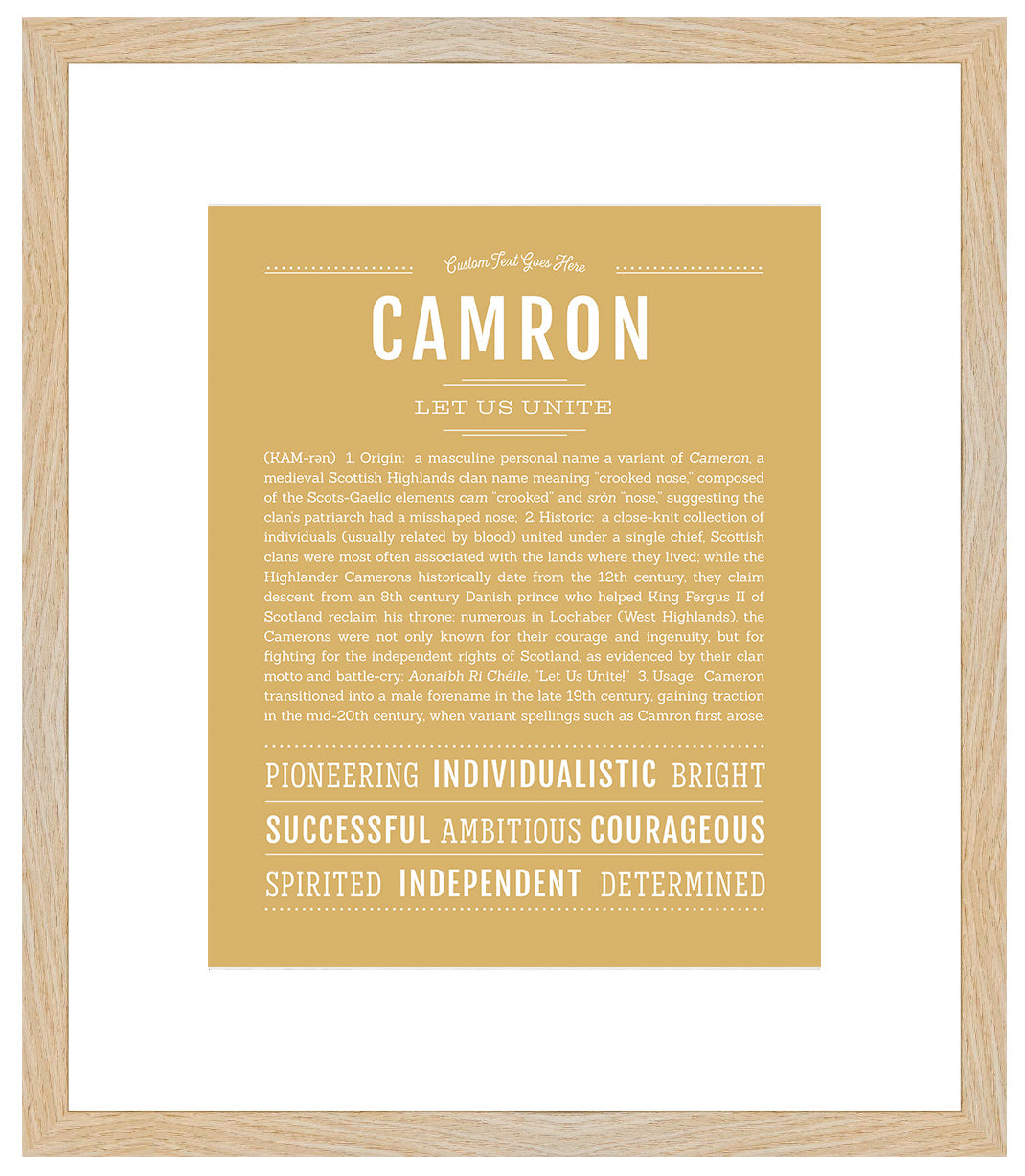 Frame Options | Matte Gold | Maple Frame, Matted