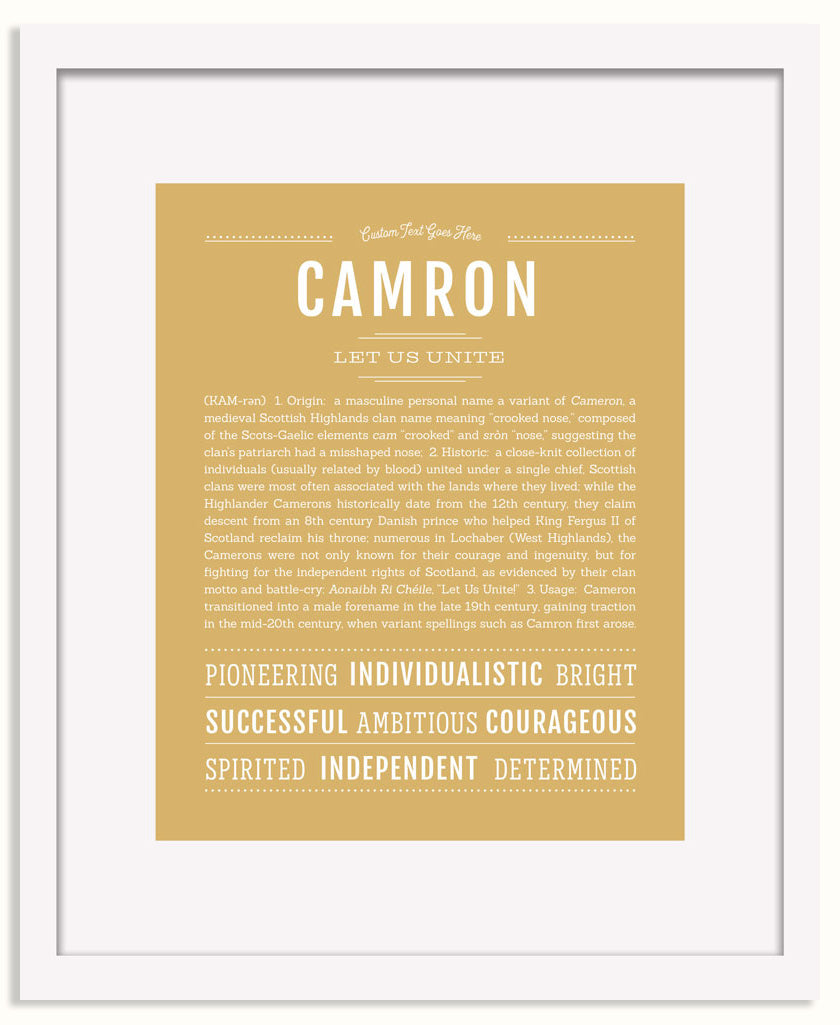 Frame Options | Matte Gold | White Frame, Matted