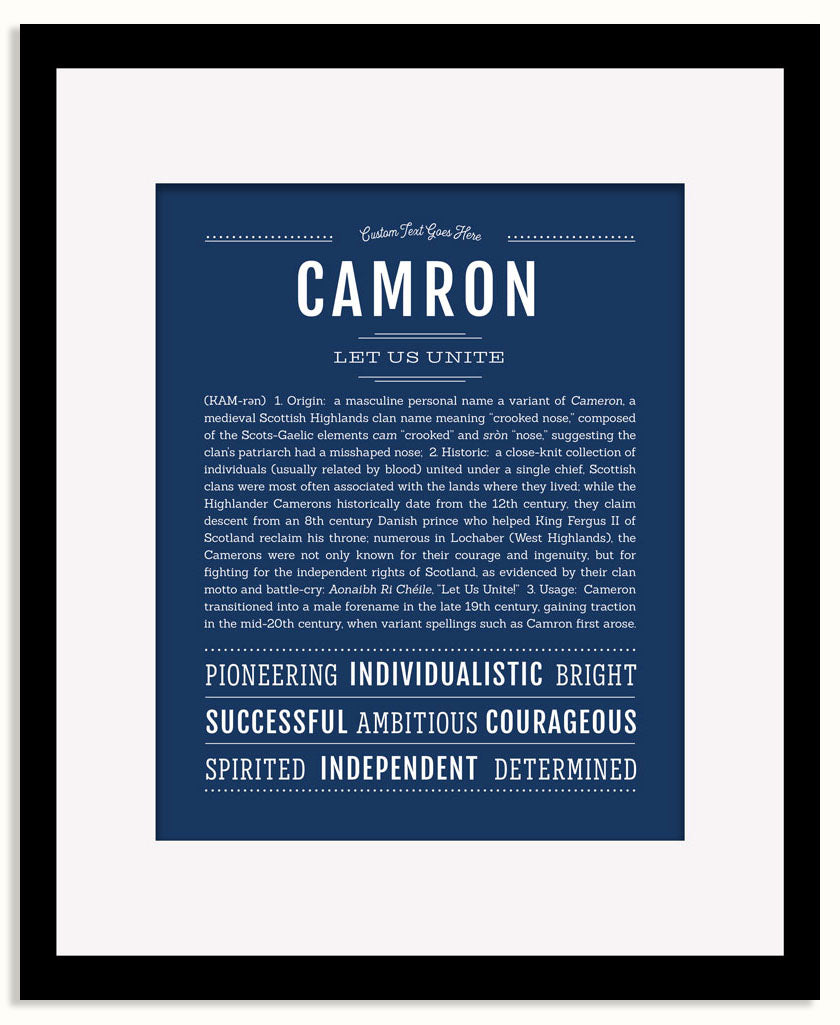 Frame Options | Midnight Blue | Black Frame, Matted