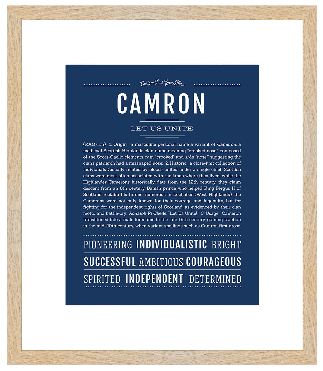 Frame Options | Midnight Blue | Maple Frame, Matted