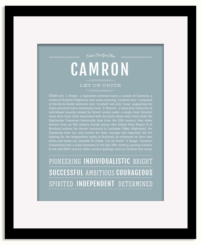 Frame Options | Powder Blue | Black Frame, Matted