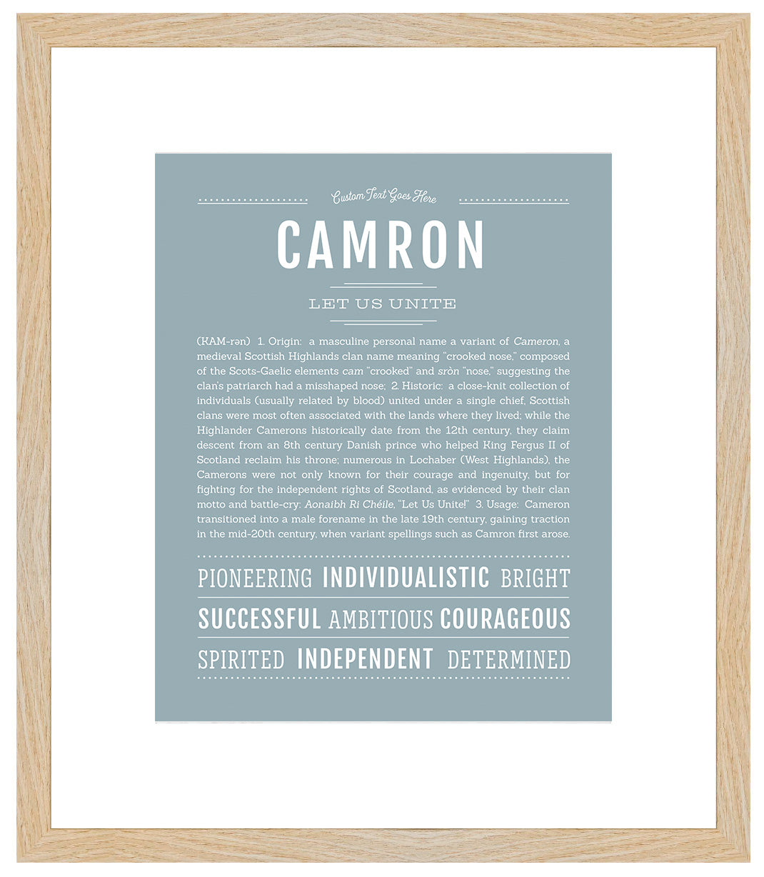 Frame Options | Powder Blue | Maple Frame, Matted