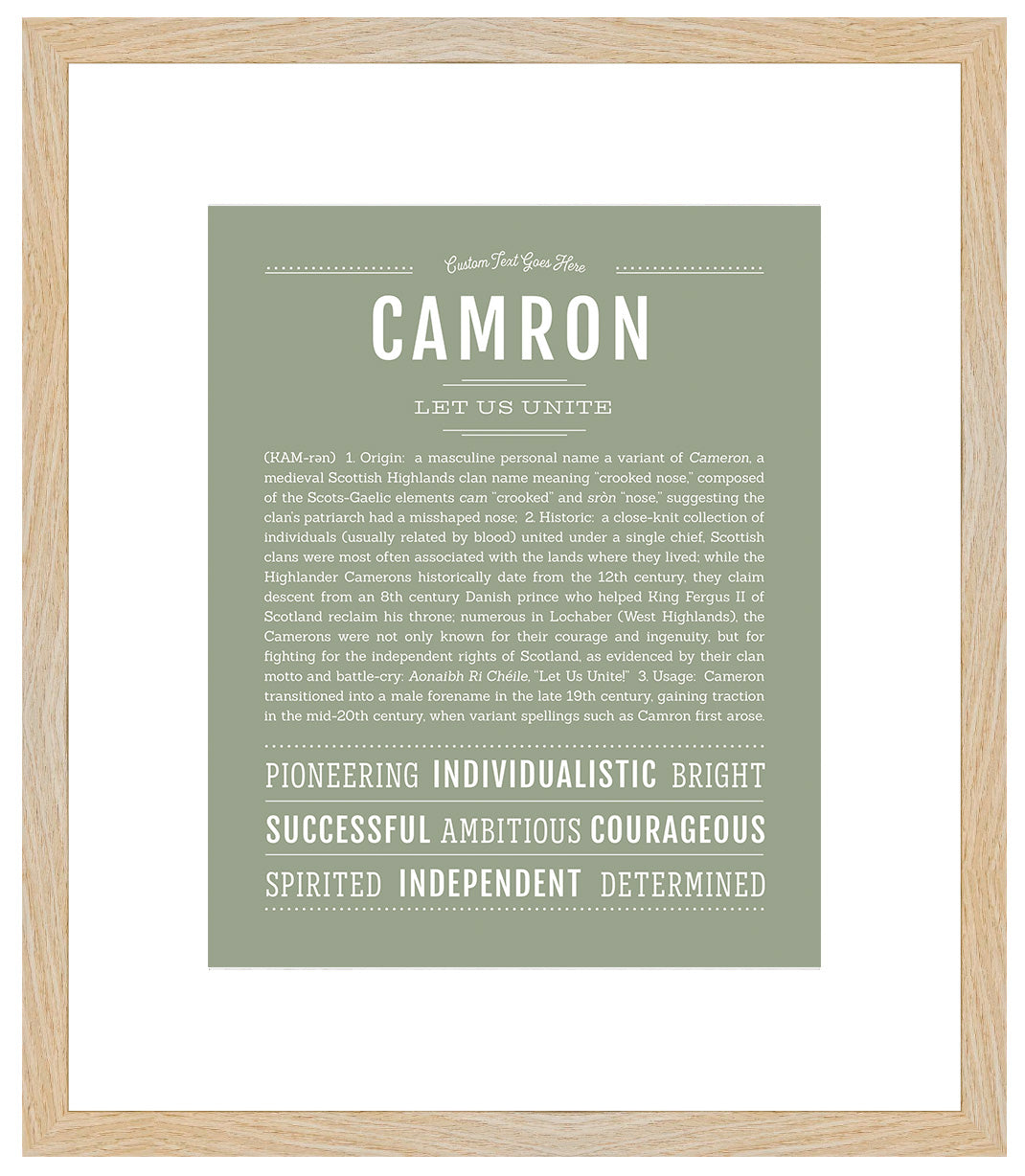 Frame Options | Sage | Maple Frame, Matted