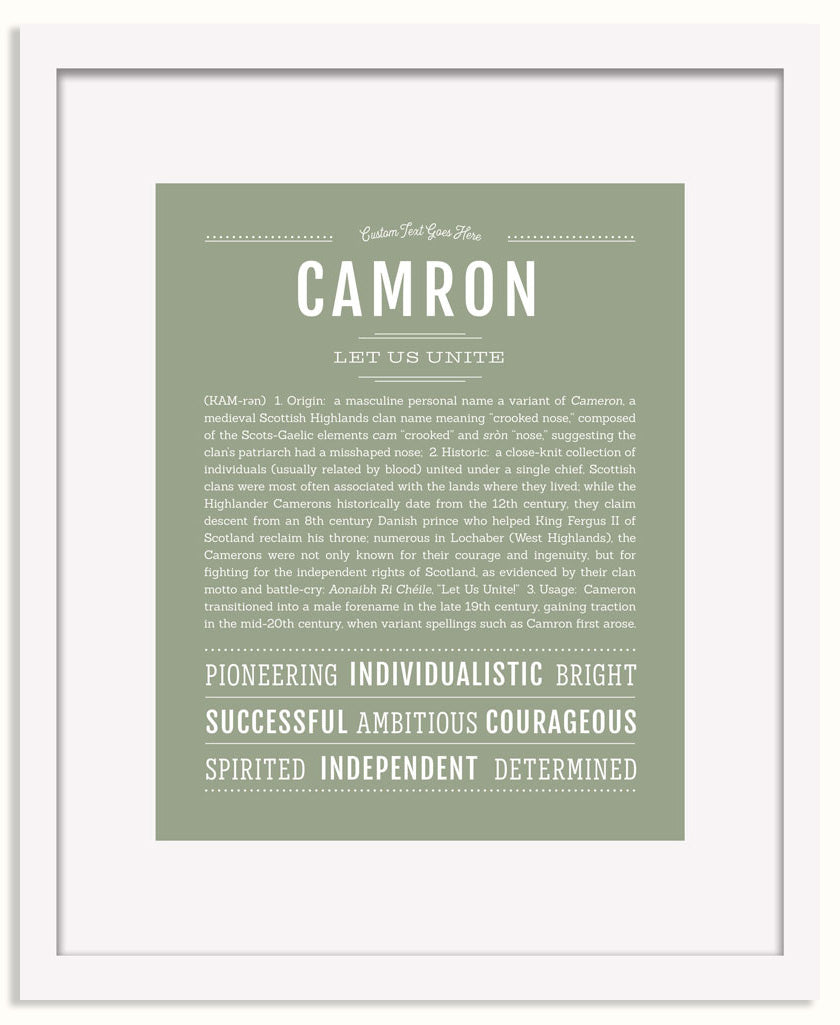 Frame Options | Sage | White Frame, Matted