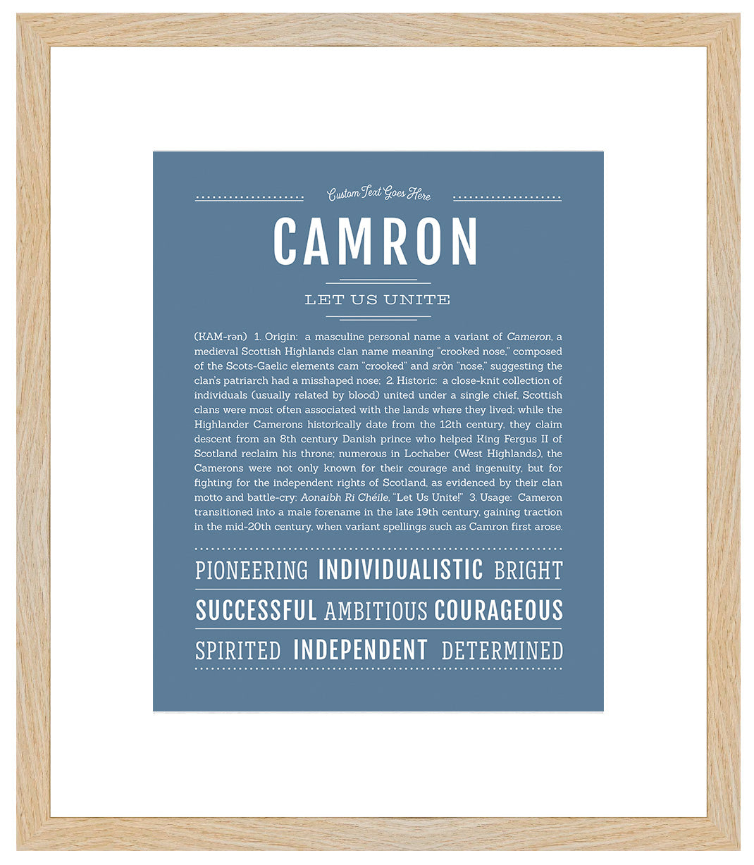 Frame Options | Steele Blue | Maple Frame, Matted