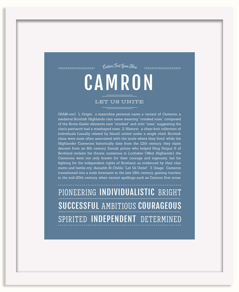 Frame Options | Steele Blue | White Frame, Matted