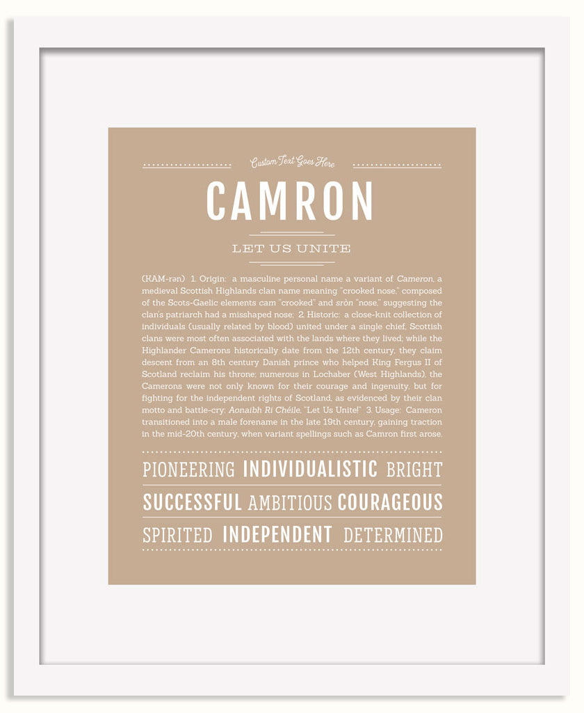 Frame Options | Tan | White Frame, Matted