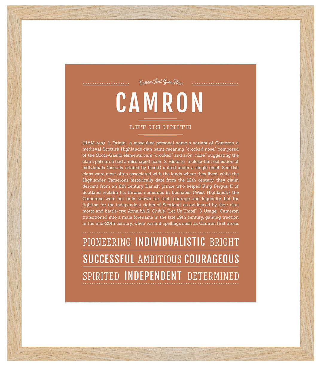 Frame Options | Terra Cotta | Maple Frame, Matted