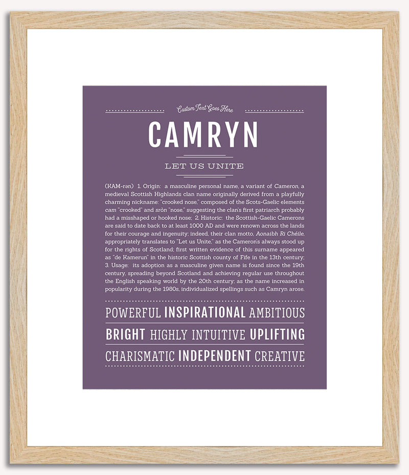 Camryn (male) | Name Art Print