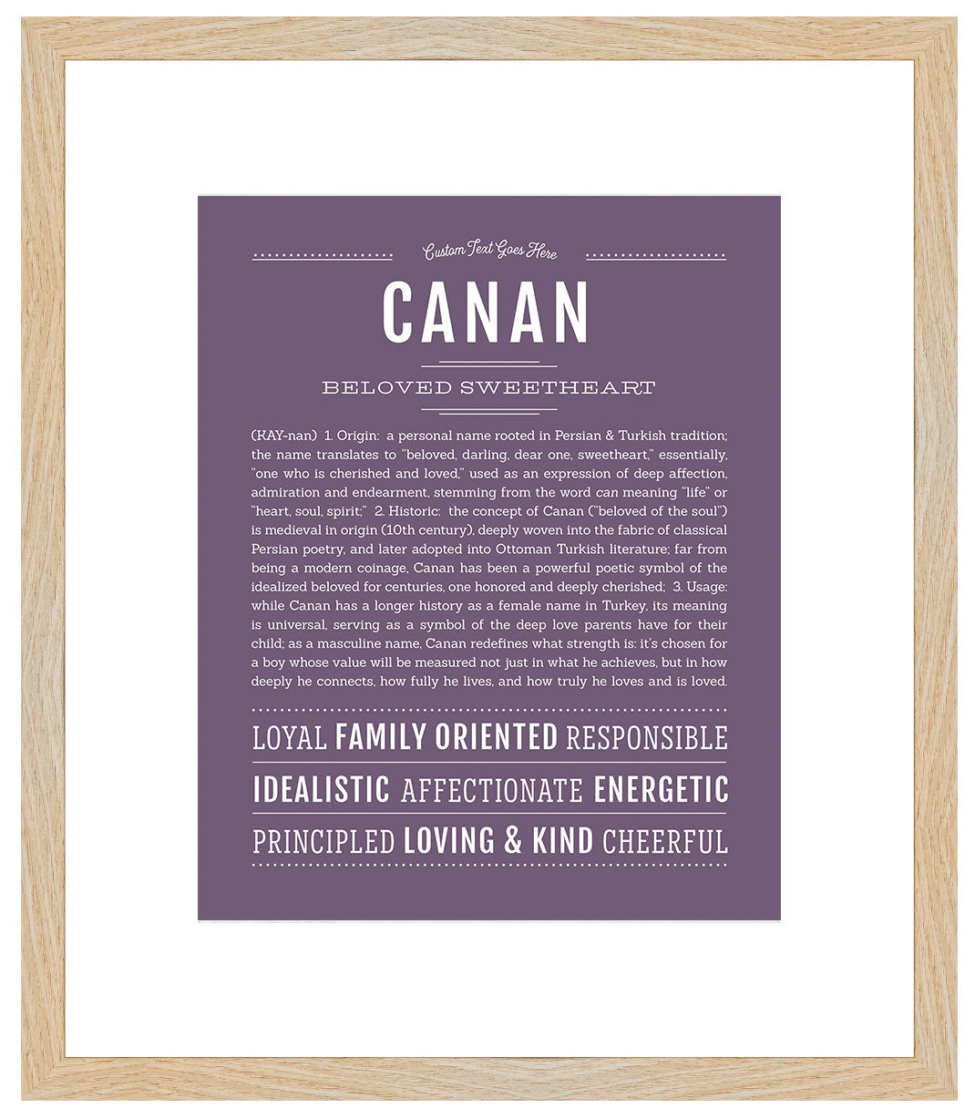 Frame Options | Deep Purple | Maple Frame, Matted