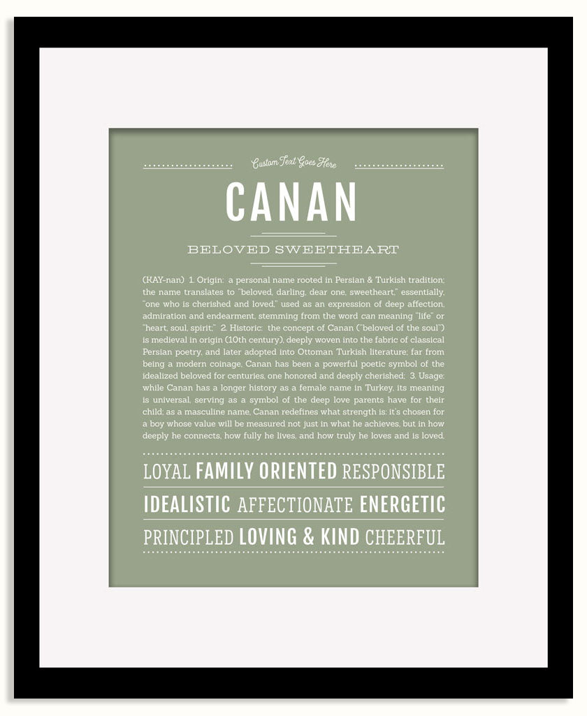 Frame Options | Sage | Black Frame, Matted