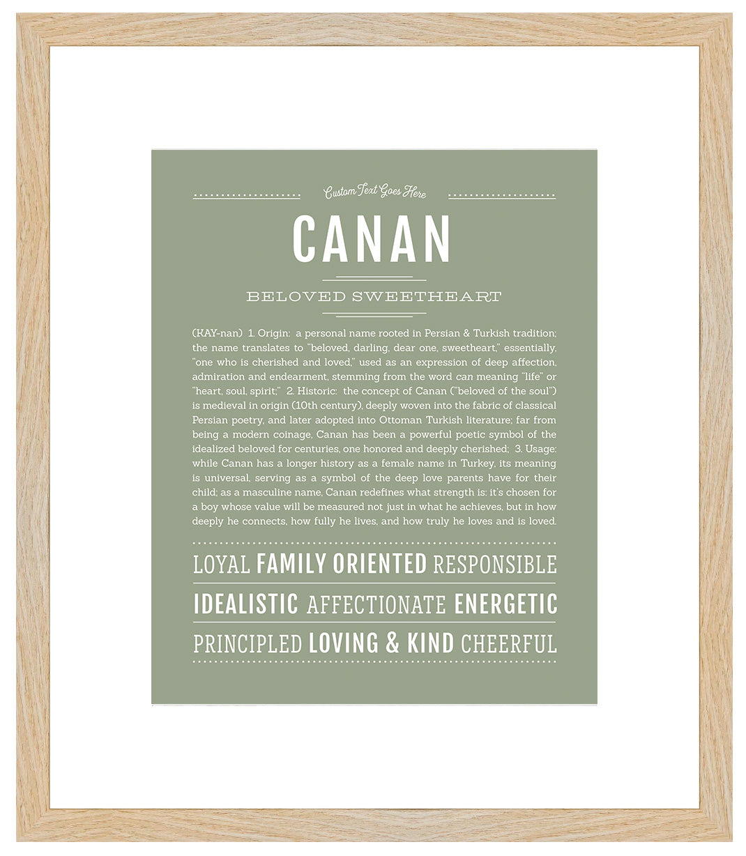Frame Options | Sage | Maple Frame, Matted