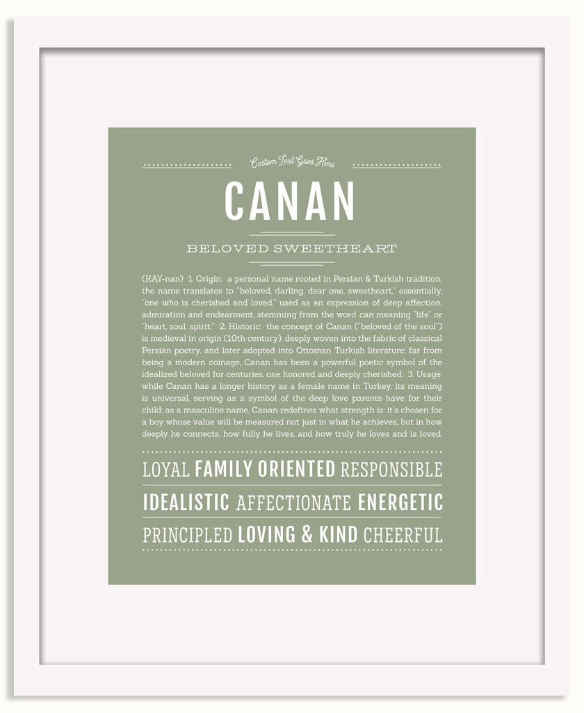Frame Options | Sage | White Frame, Matted