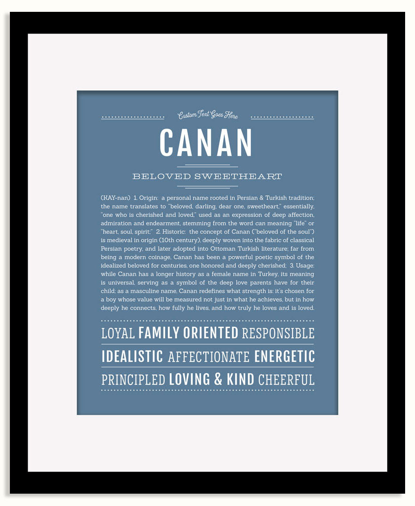 Frame Options | Steele Blue | Black Frame, Matted
