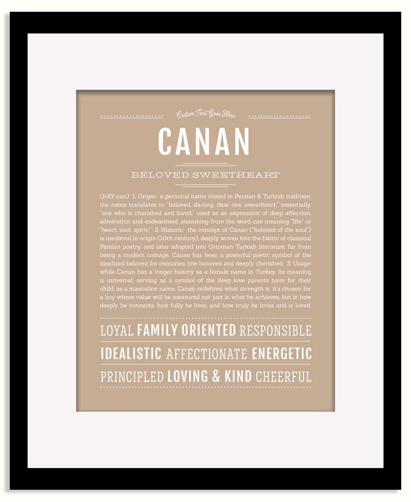 Frame Options | Tan | Black Frame, Matted