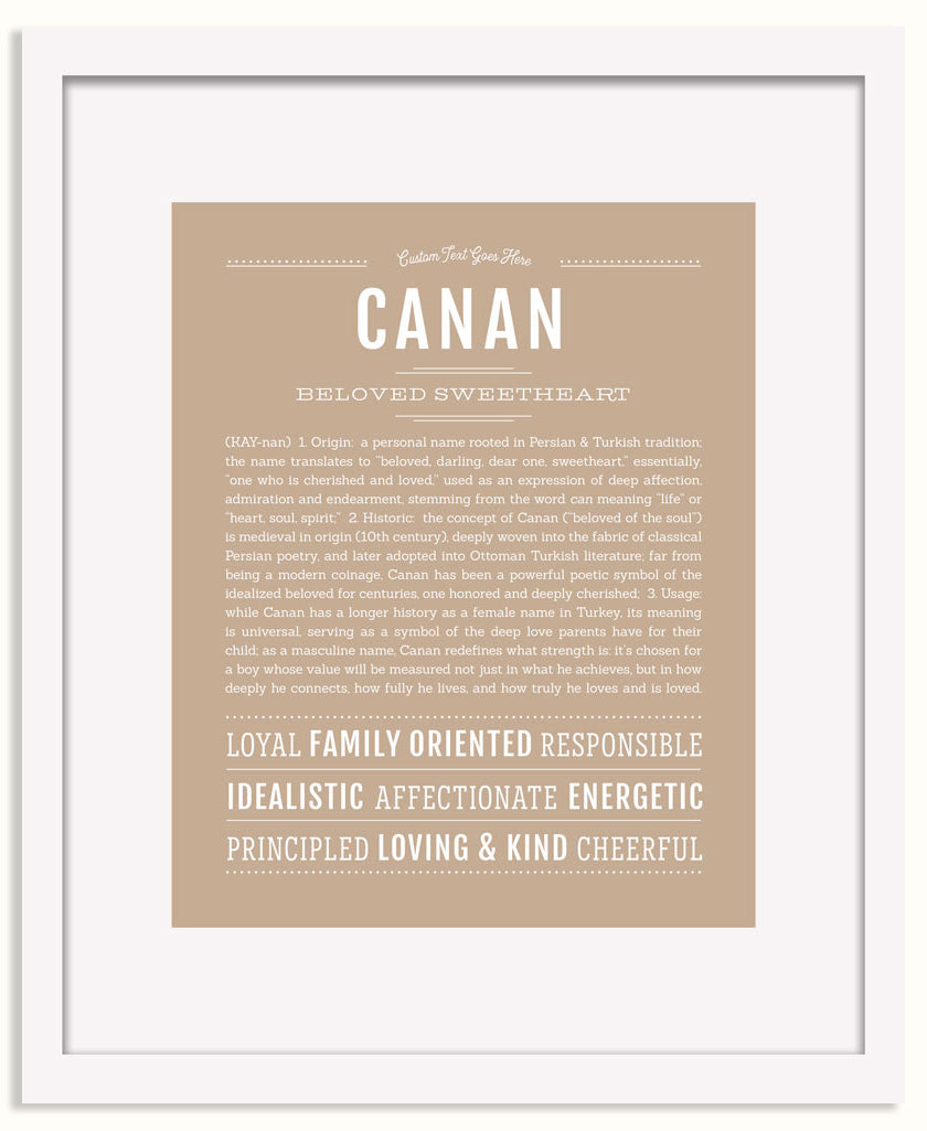 Frame Options | Tan | White Frame, Matted