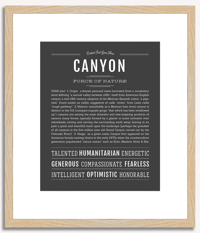 Canyon (male) | Name Art Print