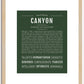 Canyon (male) | Name Art Print