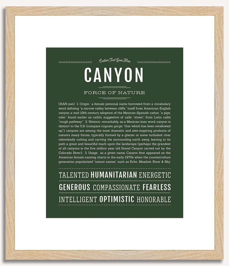 Canyon (male) | Name Art Print