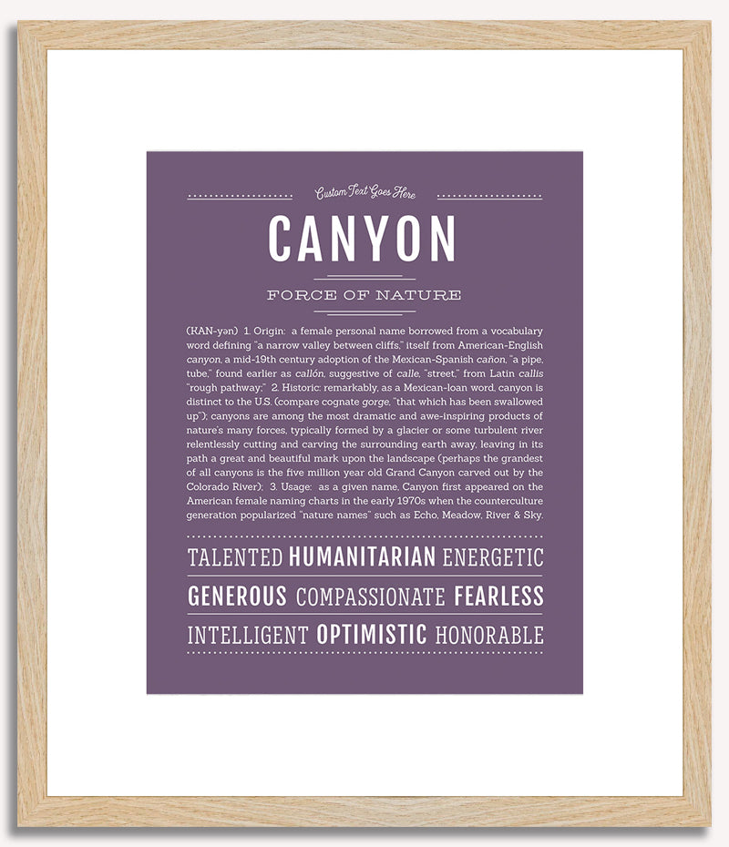 Canyon (male) | Name Art Print