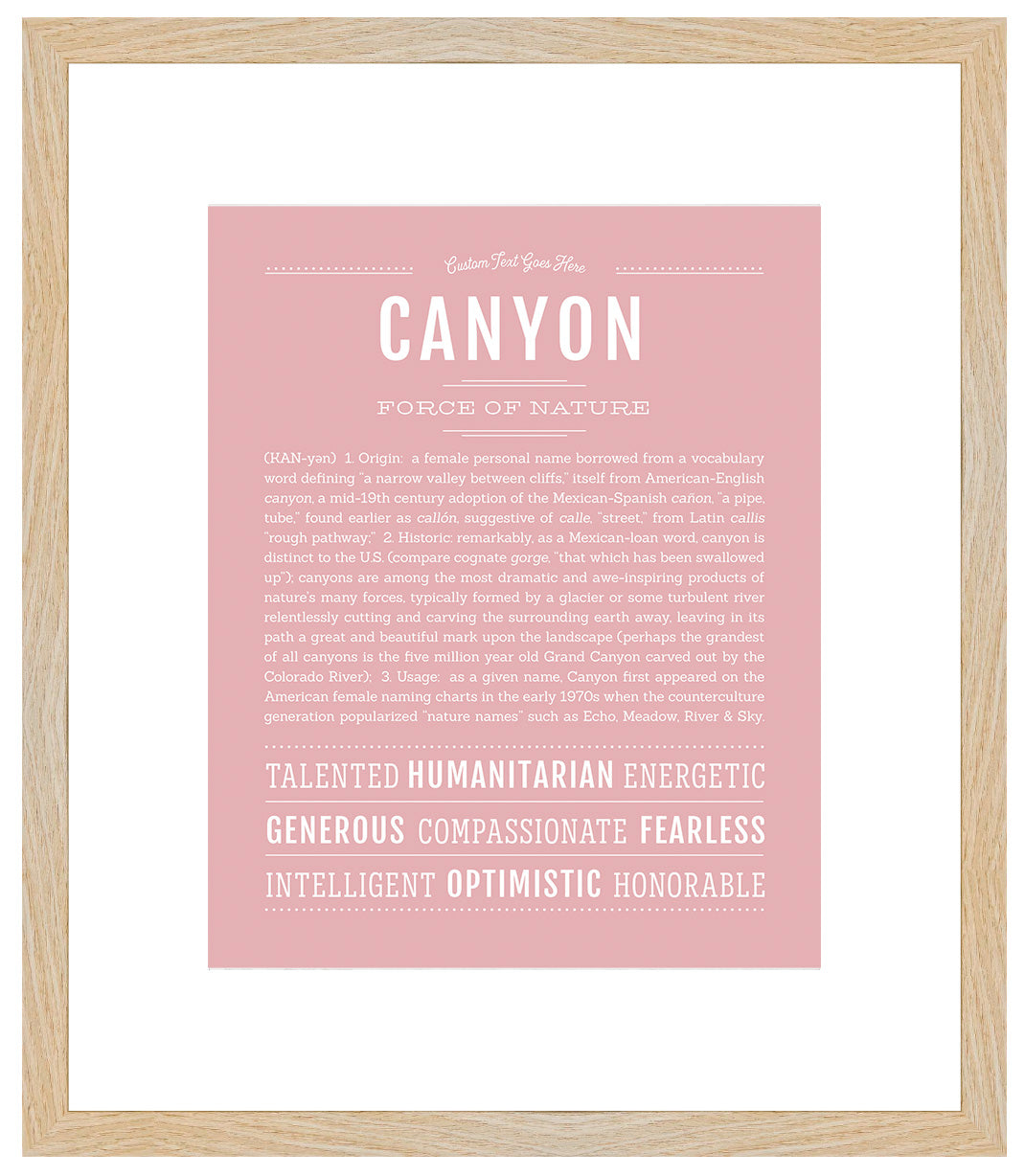 Canyon (male) | Name Art Print